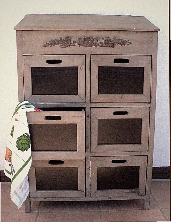 SHABBY Kommode Schrank Vintage Küche Landhaus Schubfächer Schubladen Klappdeckel