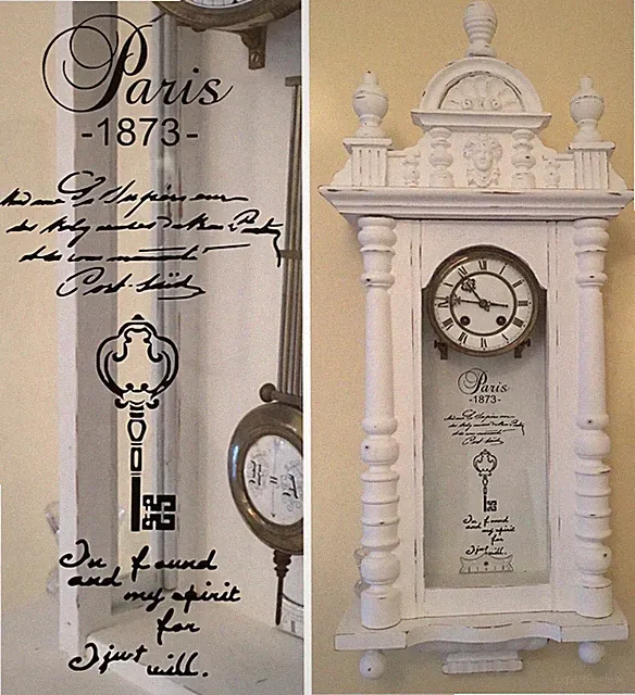 Shabby Wasserf.Aufkleber Möbeltattoo f.Uhr,Schrank,Regulator,Vitrine,Fenster