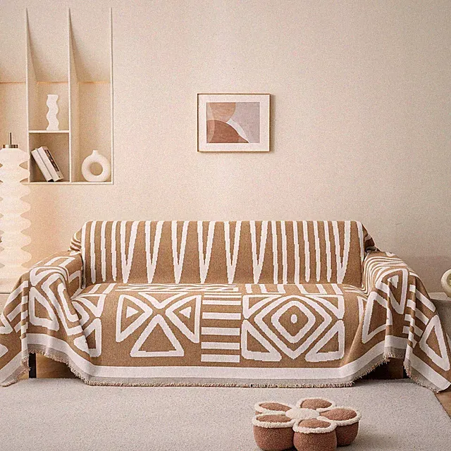 SHANNA Boho Sofabezug für 2 3 4 Sitzer, Chenille AB seitlicher Schonbezug für Ecke