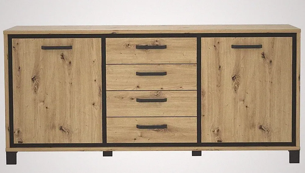 Sideboard 2-trg TRONDHEIM von Forte Artisan Eiche / Schwarz Eiche