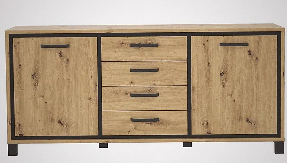 Sideboard 2-trg TRONDHEIM von Forte Artisan Eiche / Schwarz Eiche