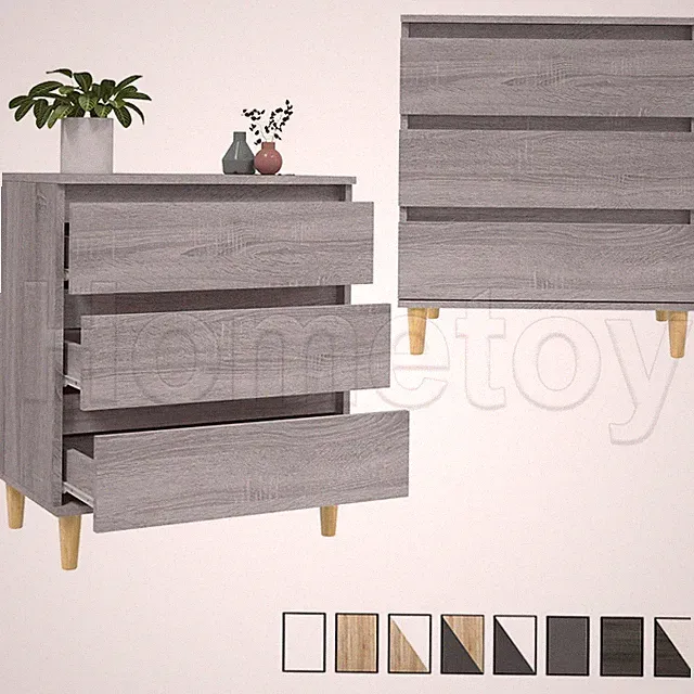 Sideboard 3 Schubladen Kommode Schubladenschrank Anrichte Nachttisch 60x35x70cm