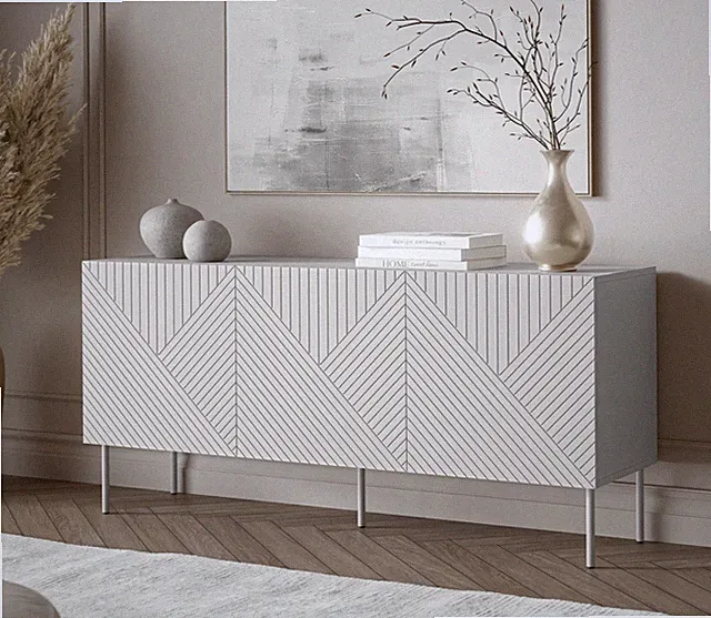 Sideboard Art Deco Cashmere 3D 150 mit 3 Türen Anrichte Wohnzimmer M24