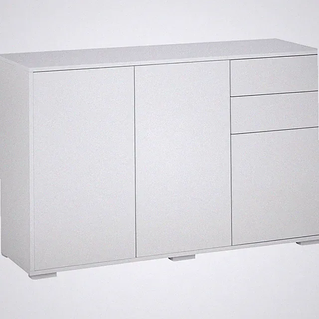 Sideboard Aufbewahrungsschrank Mehrzweckschrank mit 2 Schublade 3 Türen Weiß