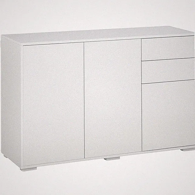 Sideboard Aufbewahrungsschrank Mehrzweckschrank mit 2 Schublade 3 Türen Weiß