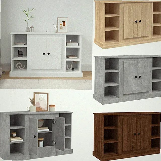 Sideboard Aufbewahrungsschrank Mehrzweckschrank mit 6 Fächern & 2 Türen 8 Farben
