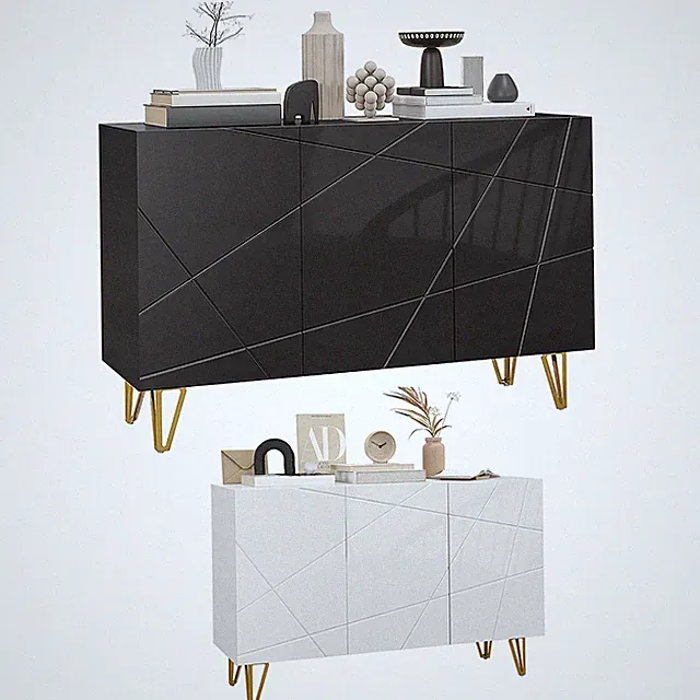 Sideboard Aufbewahrungsschrank Schrank Hochglanz Regal Schrank Wohnzimmer Flur