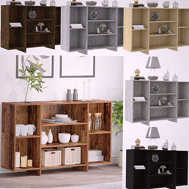 Sideboard Beistellschrank Aufbewahrungsschrank Kommode Schrank mit 4 Fächern