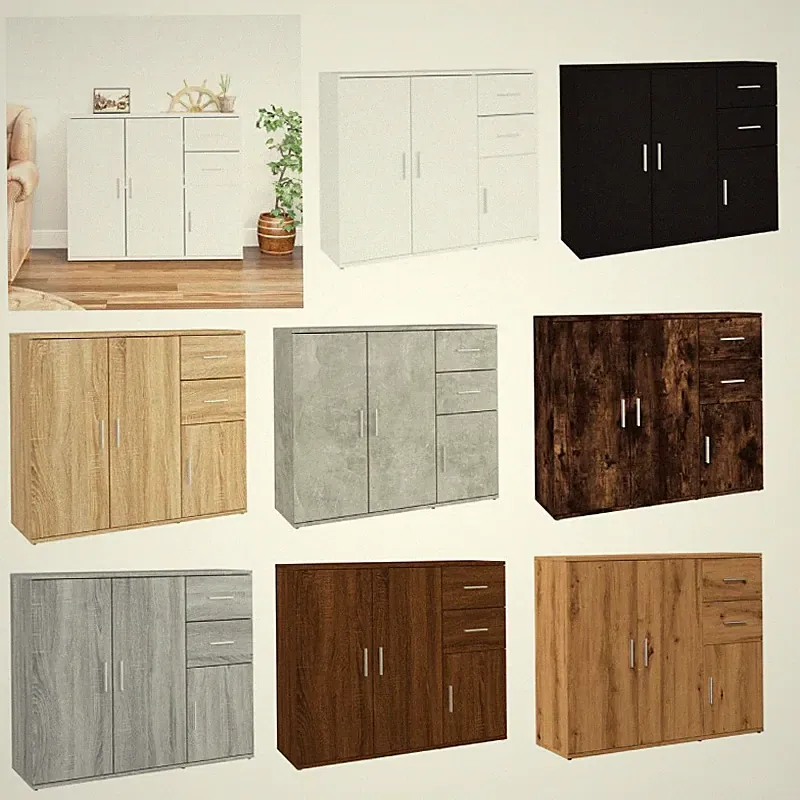 Sideboard Beistellschrank Kommode Anrichte Holzwerkstoff Schrank 91x29,5x75 cm