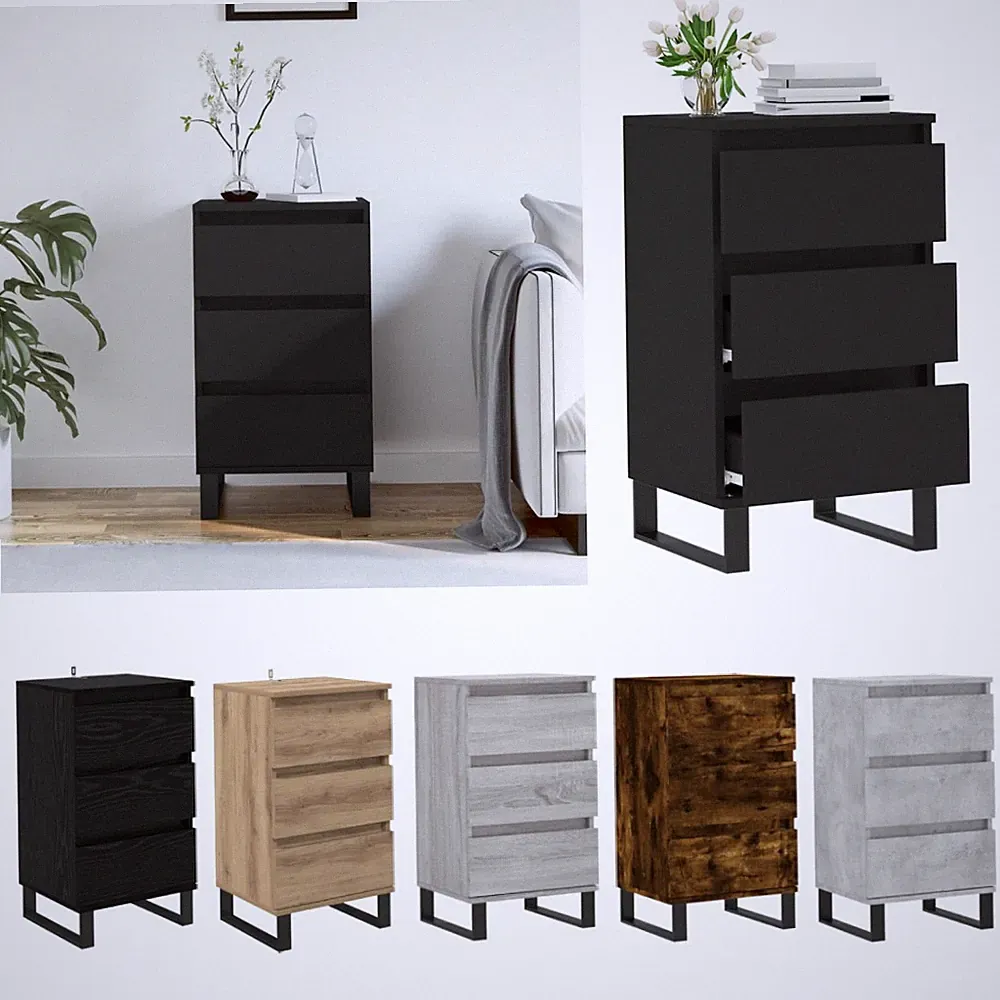 Sideboard Beistellschrank mit 3 Schubladen 40x35x70 cm Holzwerkstoff Kommode