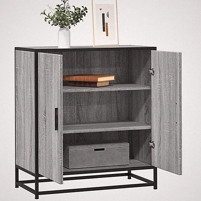 Sideboard Beistellschrank Schrank Highboard Holzwerkstoff und Metall vidaXL