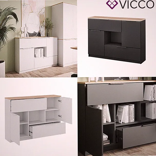Sideboard Betti 120 x 84 cm 2 Türen 2 Schubladen 1 Fach Vicco