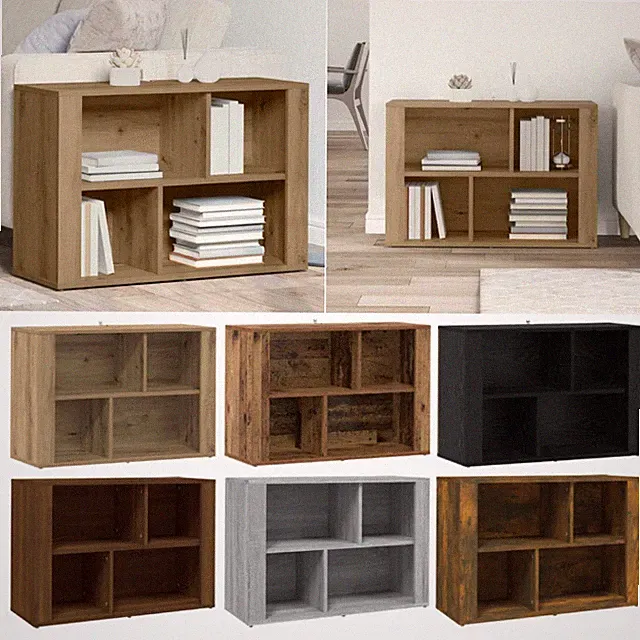 Sideboard Bodenregal 80x30x54 cm Holzwerkstoff Bücherregal mit mehreren Fächern