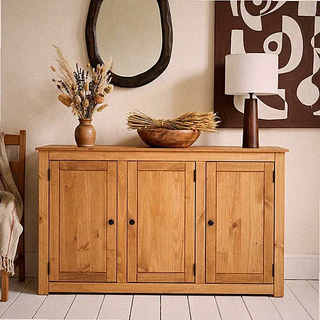 Sideboard CANCUN - Kiefer Holz, 3-Türen, Wohnzimmer, Vielseitig