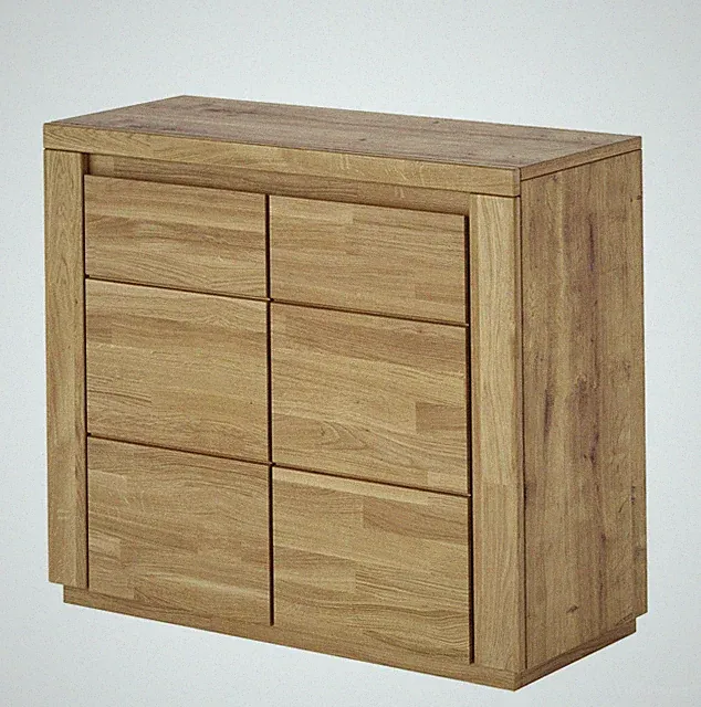 Sideboard Eiche 90 cm Massivholz-Front Kommode 2 Türen Wohnzimmer geölt