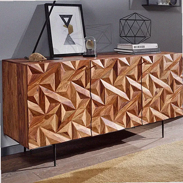 Sideboard FineBuy Kommode 144x72x47 cm Holz Massiv Anrichte Modern Standschrank