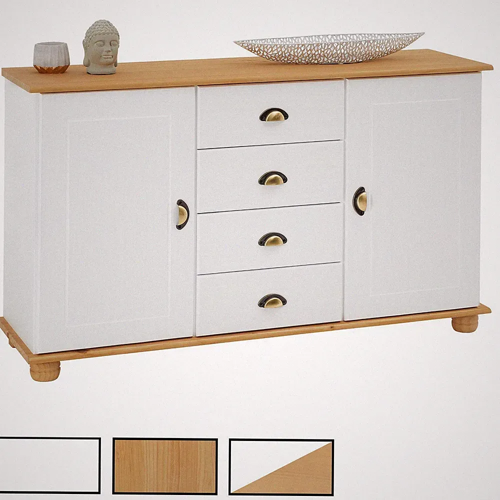 Sideboard Flur Kommode Sideboard Anrichte Landhausstil Kiefer massiv