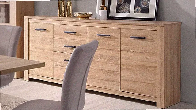 Sideboard Havanna Wohnzimmer Schrank Kommode 206 cm in Alteiche