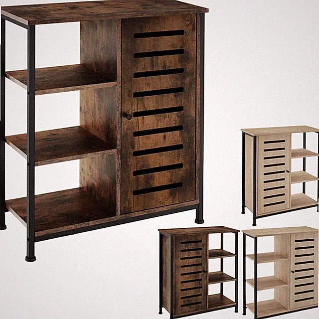Sideboard Highboard Kommode Schrank mit Regal Ablagen Holz Metall Industrie Stil