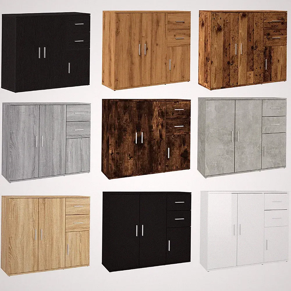 Sideboard Holzschrank Schrank Kommode Küchenschrank 91x29,5x75 cm Holzwerkstoff