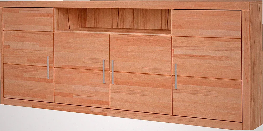 Sideboard HOME AFFAIRE Logo Kommode Kernbuche Teilmassiv Breite 200cm Schrank