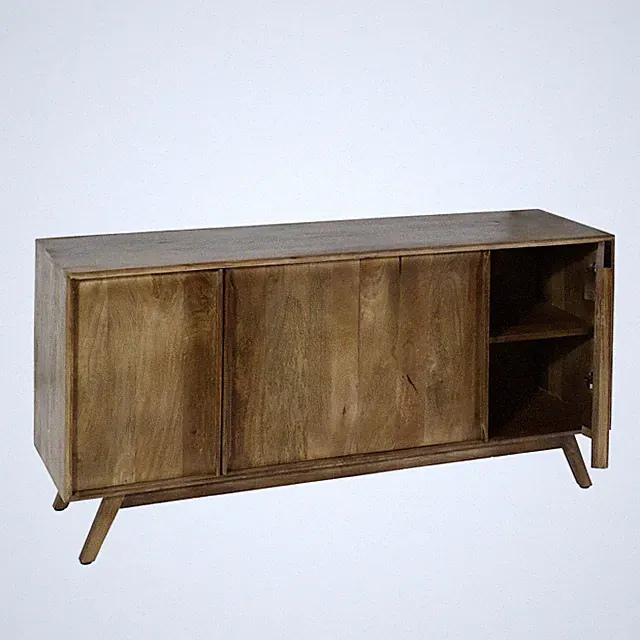 Sideboard HWC-L96, Kommode, 4 Fächer 4 Regalböden, Massiv-Holz Mango 72x146x43cm
