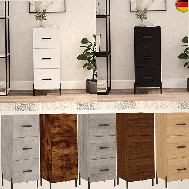 Sideboard Kommode Anrichte Beistellschrank Metall Schrank mit 3 Schubladen
