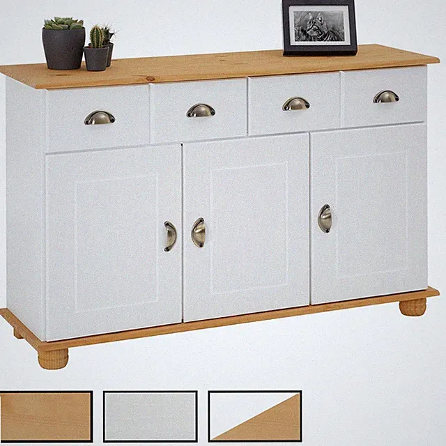 Sideboard Kommode Anrichte Kiefer massiv 3 Tür