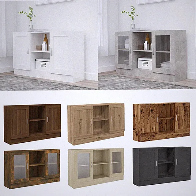 Sideboard Kommode Anrichte Schrank Vitrine Beistellschrank Holzwerkstoff