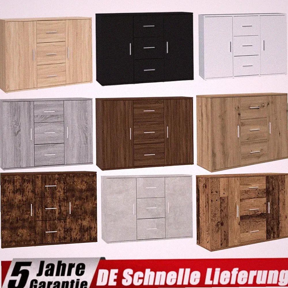 Sideboard Kommode Anrichte Wohnzimmer Beistellschrank Holzwerkstoff 90x29x65cm