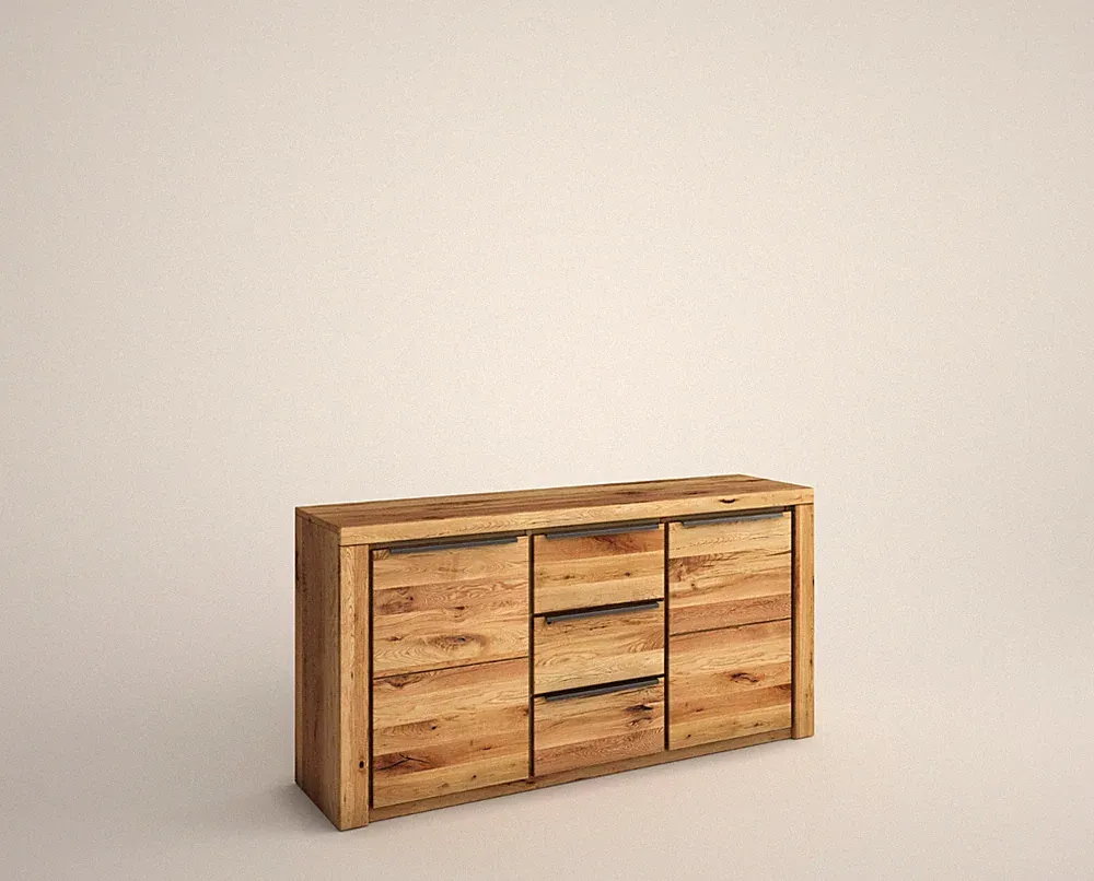 Sideboard Kommode Greta in Wildeiche geölt Teilmassiv Breite 160cm Anrichte