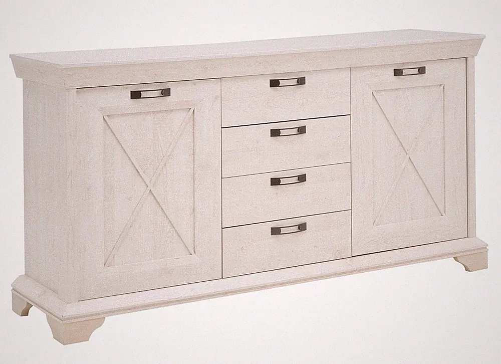 Sideboard Kommode KASHMIR Pinie Weiß SHABBY Möbel-DESIGN Provenzalischen Stil