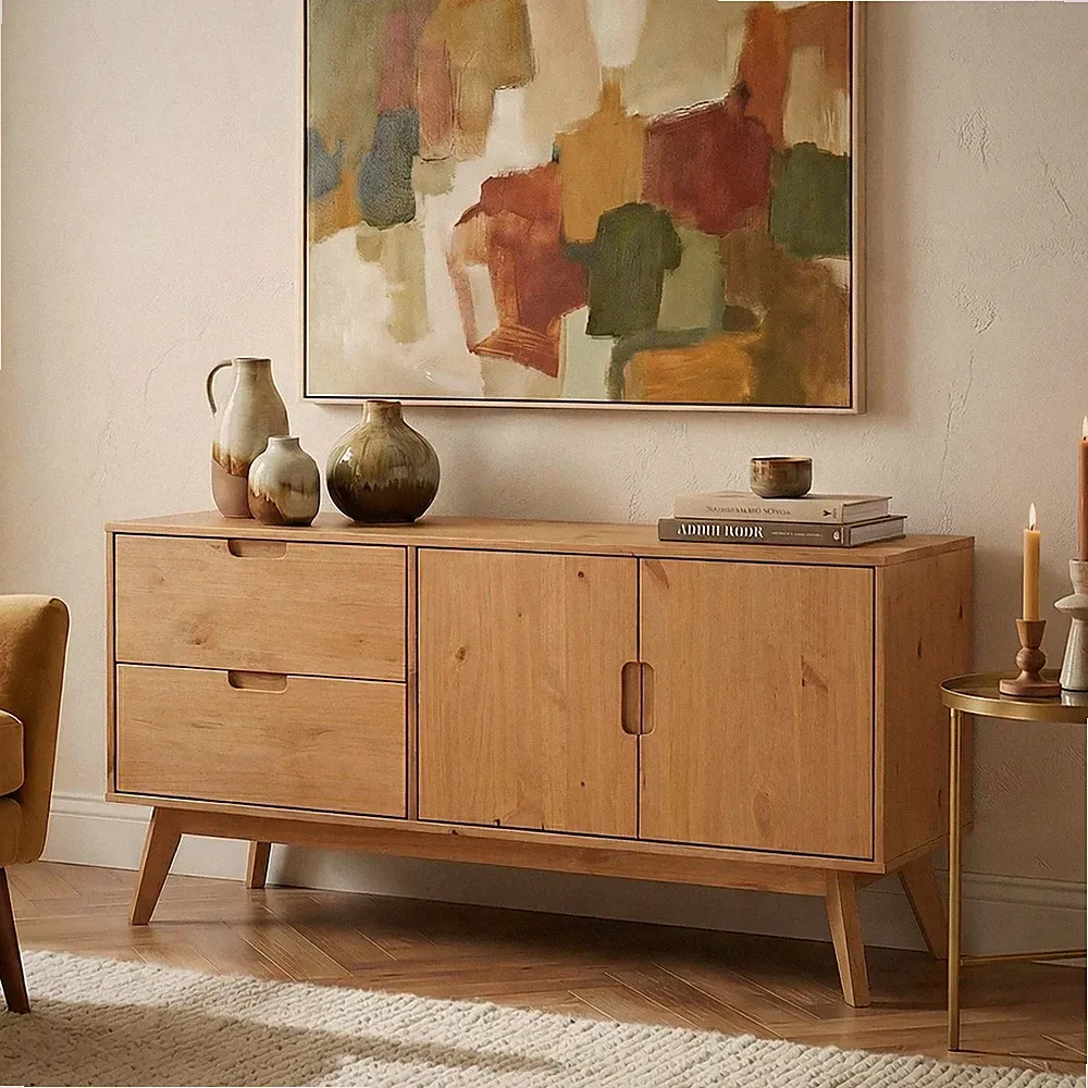 Sideboard Kommode Kiefer massiv 2 Türen Schublade skandinavisch Buffetschrank