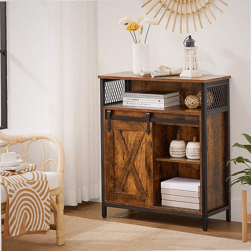 Sideboard Kommode Küchenschrank Flurschrank+Schiebetür vintage VASAGLE LSC089B01