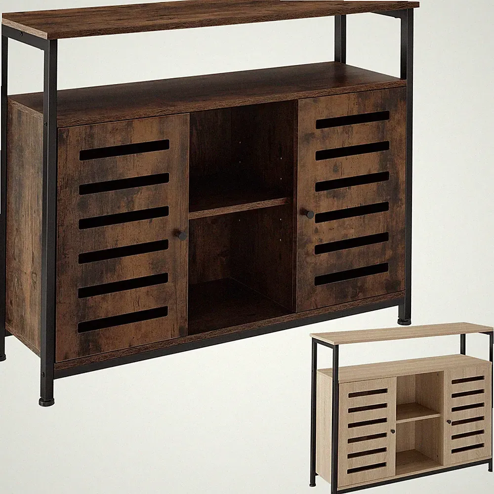 Sideboard Kommode Küchenschrank mit Türen Beistellschrank Holz Metall Industrie