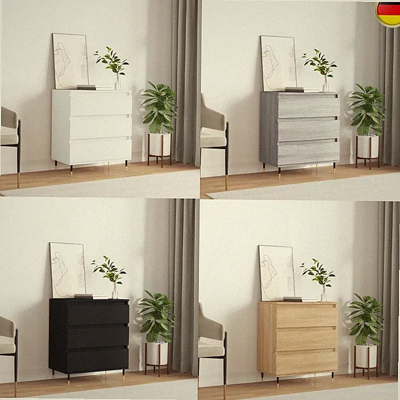 Sideboard Kommode mit 3 Schubladen Anrichte Schubladenschrank modern Möbel 60cm