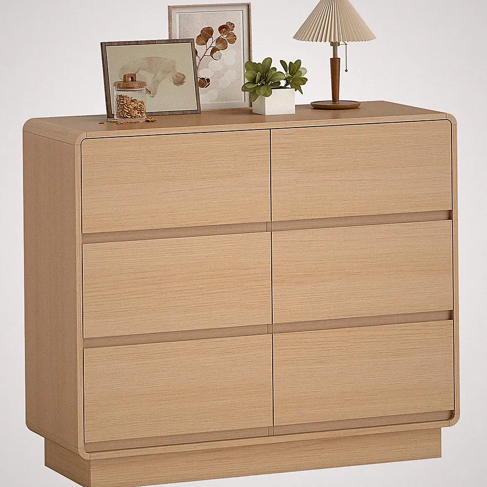 Sideboard, Kommode mit 6 Schubladen, 100 cm Aufbewahrungsschrank Beistellschrank