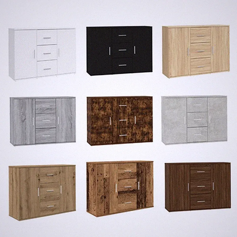 Sideboard Kommode Schrank Holzschrank Eichen-Optik 91x29,5x65 cm Holzwerkstoff