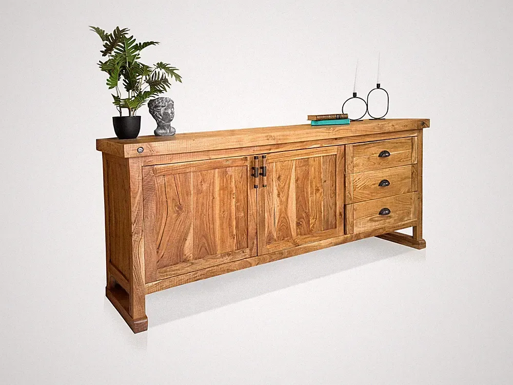 Sideboard Kommode Schrank Massivholz Rustikal WINCHESTER L Mangoholz lackiert