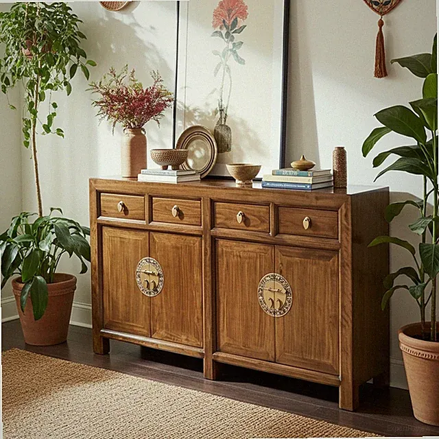 Sideboard Kommode Schrank Möbel chinesisch asiatisch orientalisch braun vintage