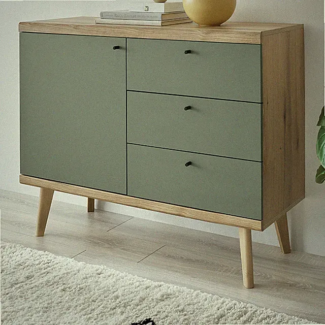 Sideboard Kommode Wohnzimmer Esszimmer Anrichte skandinavisch Eiche Salbei Juna