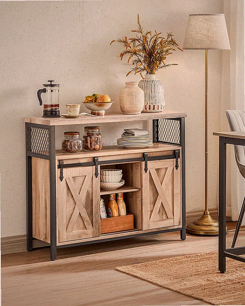 Sideboard Küchenschrank Aufbewahrungsschrank mit 2 Schiebetüren CSL092B50