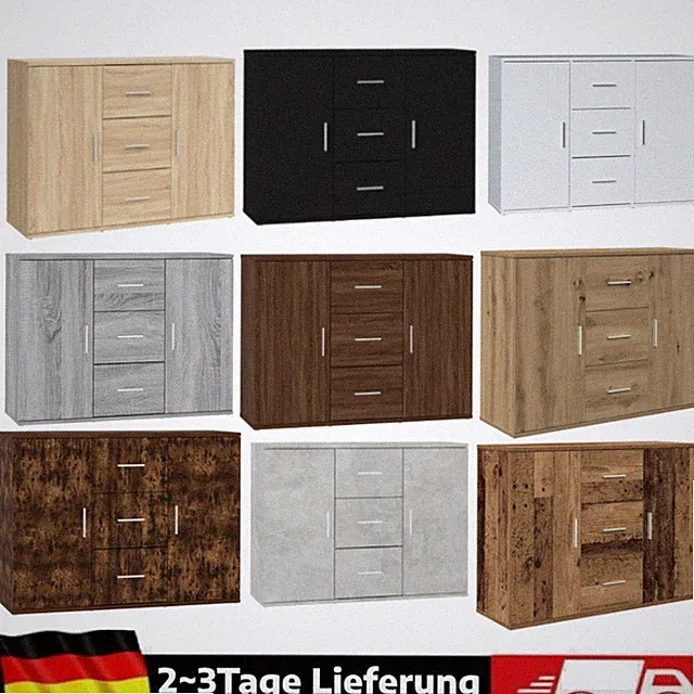 Sideboard Küchenschrank Beistellschrank Eichen-Optik 80x42,5x93 cm Holzwerkstoff