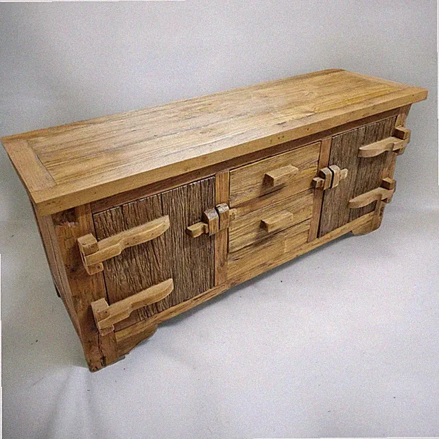 Sideboard massiv Holz Teak Kommode Buffet Schrank Massivholz natur rustikal NEU