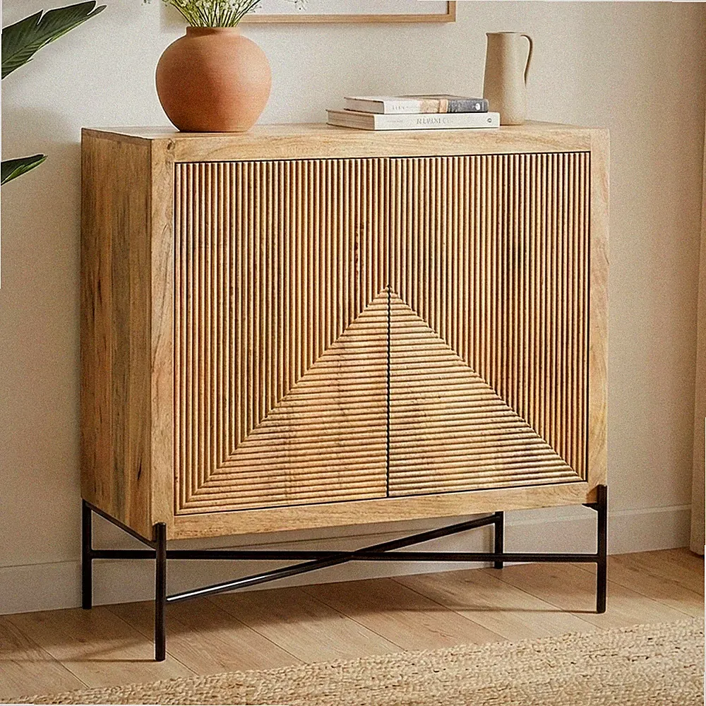 Sideboard Massivholz 91x96cm Kommode Anrichte Standschrank Flurschrank mit Türen