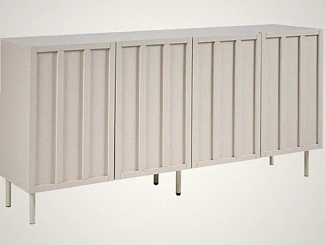 Sideboard MDF hellbeige modernes minimalistisches Design Wohnzimmer Clunes