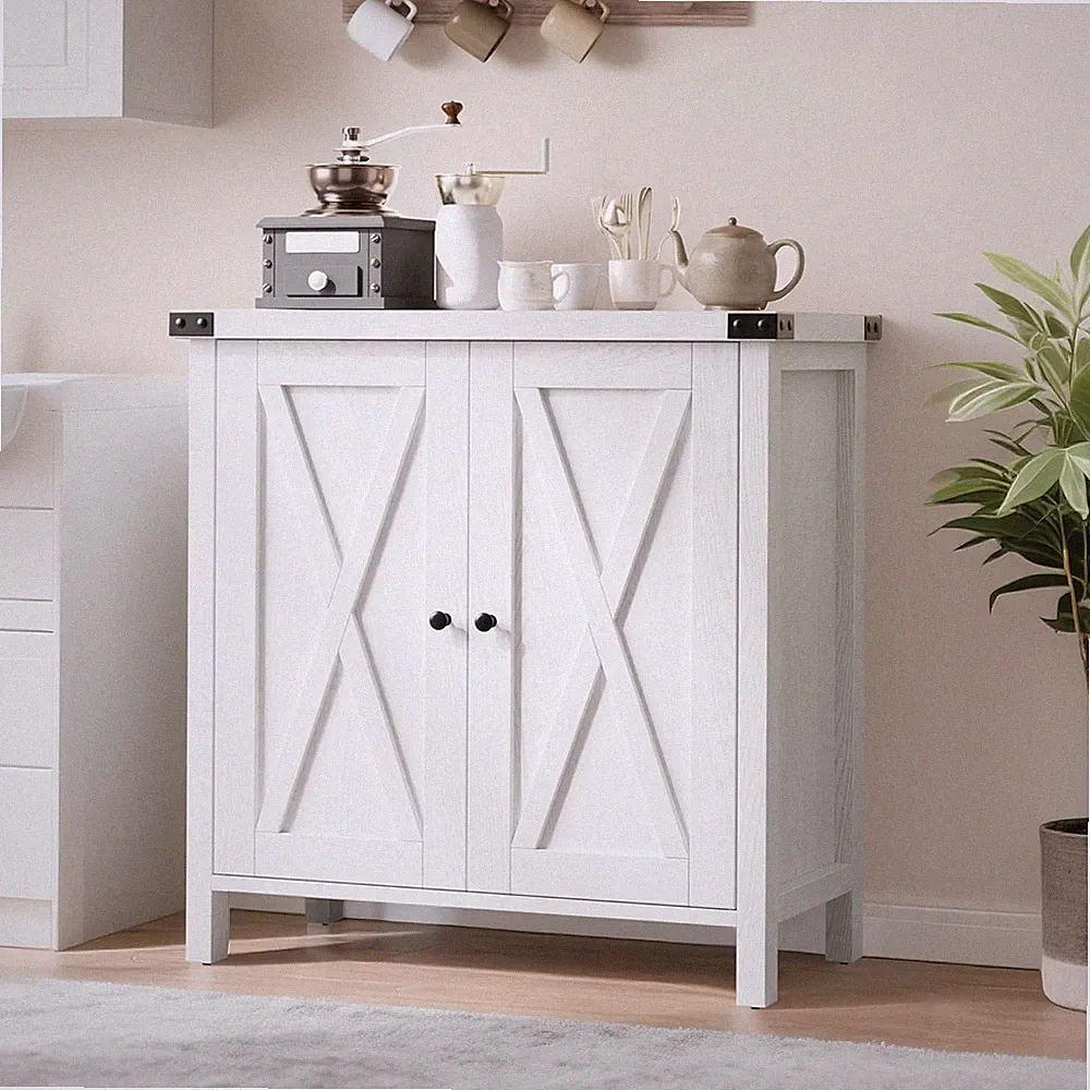 Sideboard mit 2 Fächer 2 Türen Bücherschrank Kommode Beistellschrank 76x39x79cm