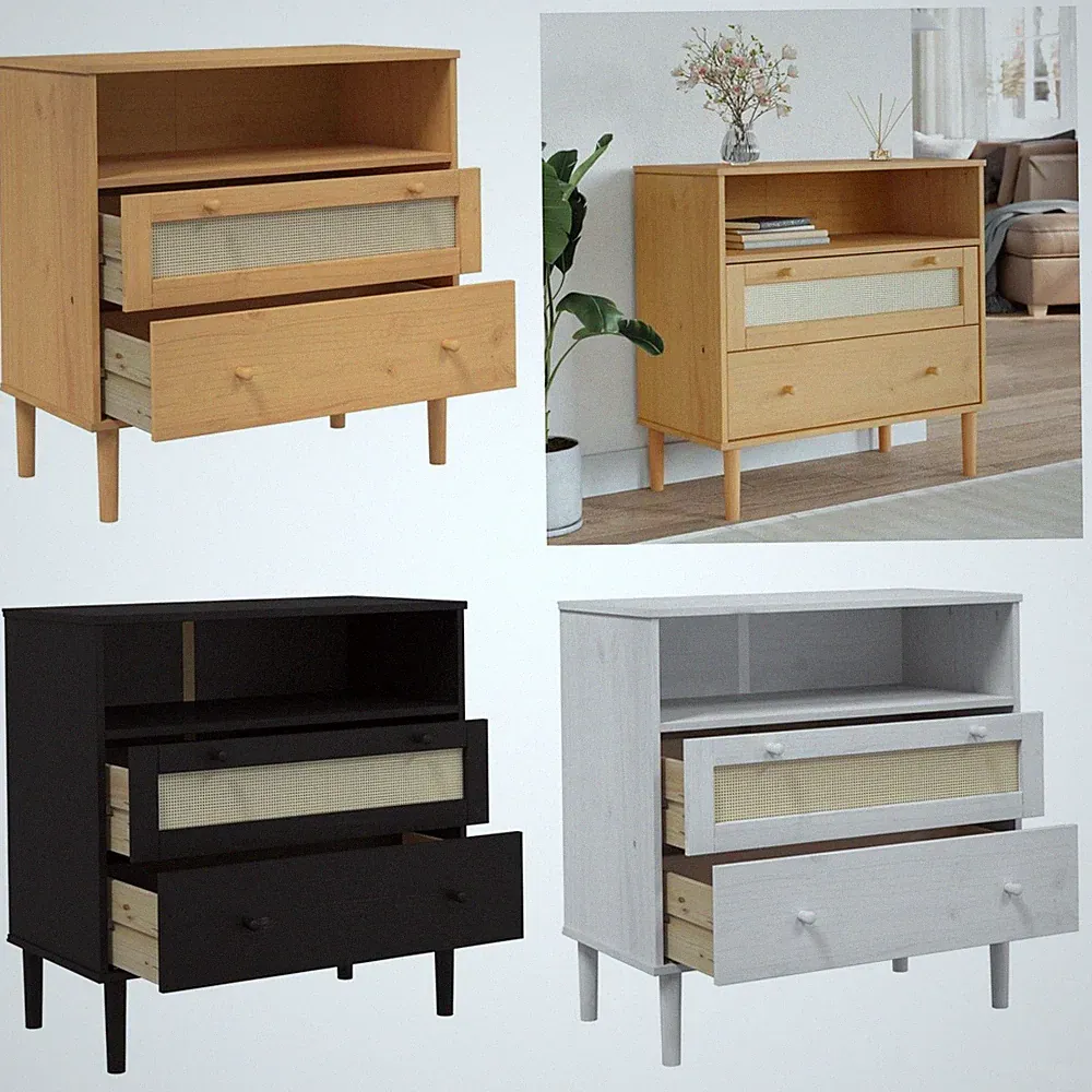 Sideboard mit 2 Schubladen 1 Fach Kommode Beistellschrank Anrichte Standschrank