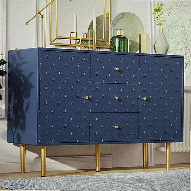 Sideboard mit 2 Türen 3 Schubladen Verstellbare Ablage Kommode Beistellschrank