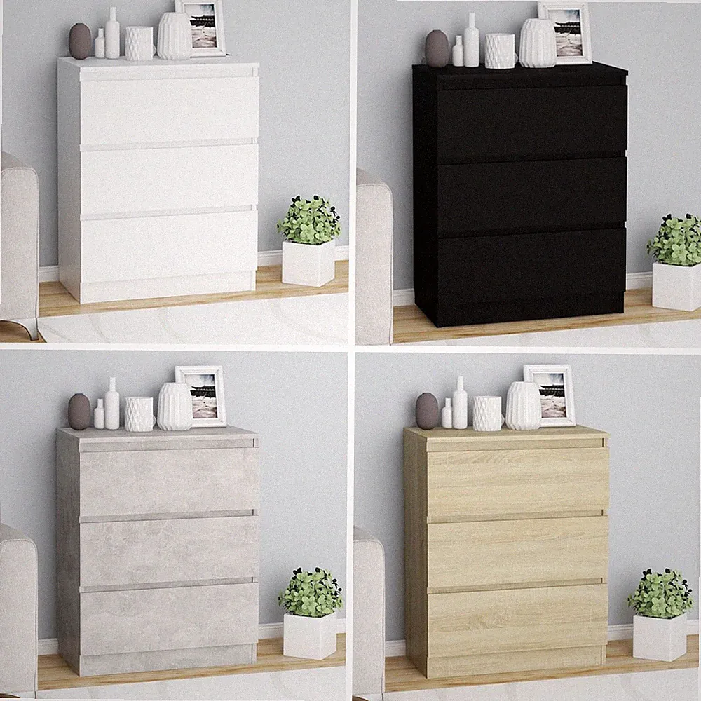 Sideboard mit 3 Schubladen Holzwerkstoff Kommode Beistellschrank 60x35x76 cm